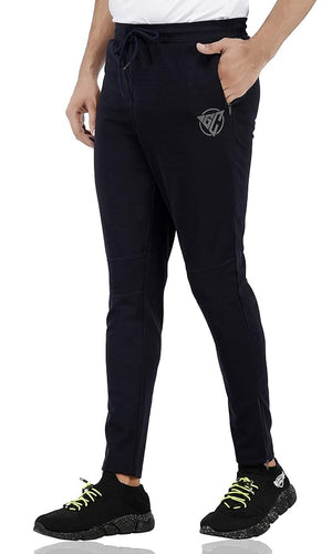Gyms Cart Dobby Lycra Track Pant - Navy Blue