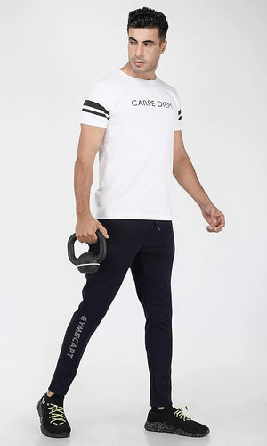 Gyms Cart Dobby Lycra Track Pant - Navy Blue
