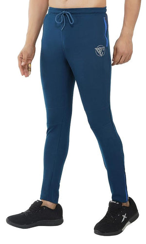 Gyms Cart Dobby Lycra Track Pant - Airforce Blue