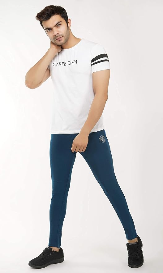 Gyms Cart Dobby Lycra Track Pant - Airforce Blue