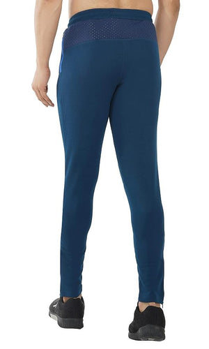 Gyms Cart Dobby Lycra Track Pant - Airforce Blue