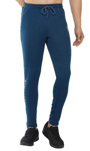 Gyms Cart Dobby Lycra Track Pant - Airforce Blue