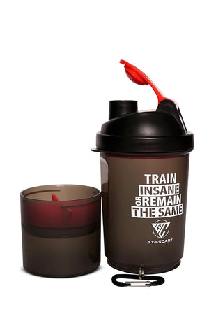 Smart Shaker with Protein Container- Black & Red