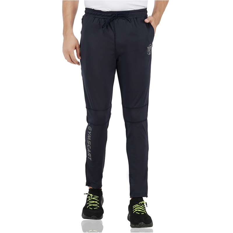 GymsCart Unisex Lycra Slim Fit Track Pant, Stylish Lower for Gym, Yoga, Sports, Running  & Trekking (NAVY BLUE)