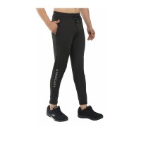 GymsCart Lycra Track Pant for Sports, Gym, Yoga & Running (Top & Bottom Zipper Style with Towel Hanging) Black