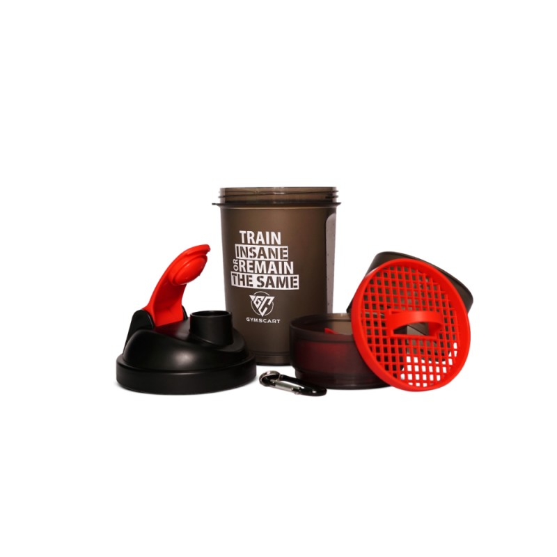 Super Smart Shaker (500 ML with 2 Storage Box (Red/Black)