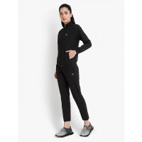 Women's Gym, Yoga, Sports, Running Solid NS Lycra Track Suit With Zipper Pockets